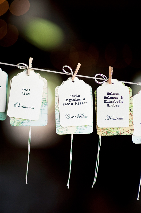 Clothing line name tags at wedding reception - Wedding Photo by Justin and Mary Marantz